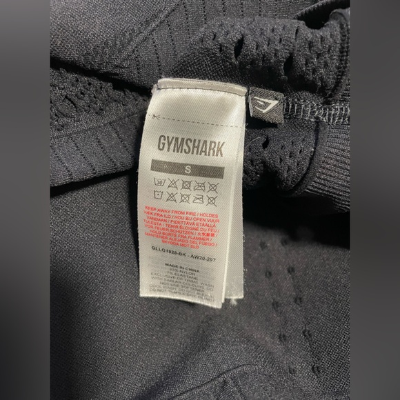 Gymshark Cropped Leggings High Rise Compression Stretch Active Yoga Black Small - Picture 9 of 9